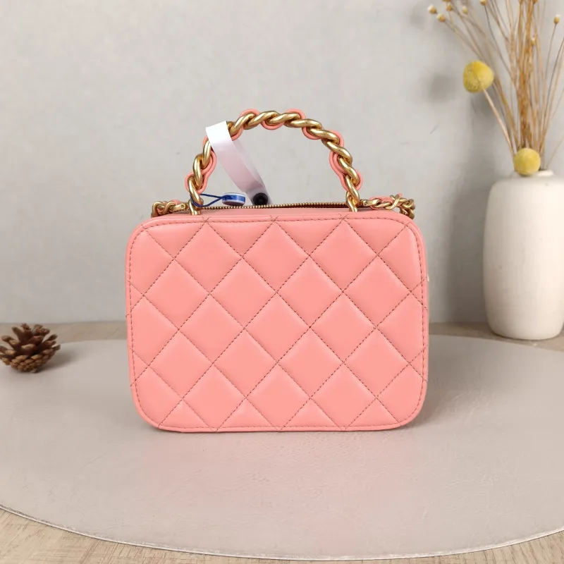 Chanel Crossbody Bag Box Crossbody Bag Pink Lambskin One Size 17 × 7 × 12.5 cm — cover view 5 of 6