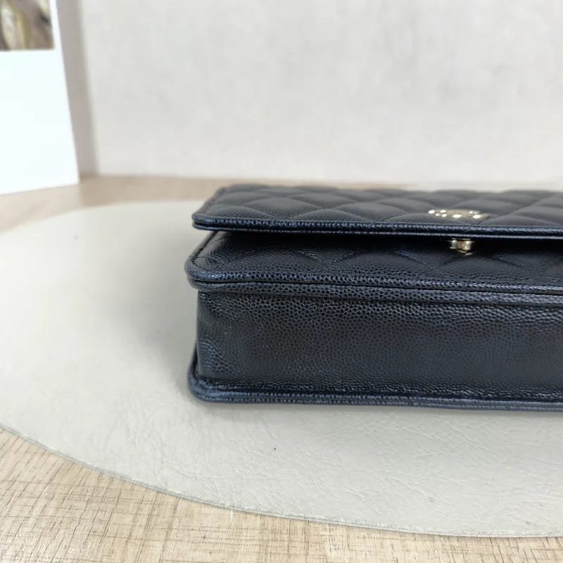 Chanel Crossbody Bag CF WOCWOC Bag Accessory Black Grained Calfskin Mini 19.2 × 3.5 × 12.3 cm — detail view 9 of 12