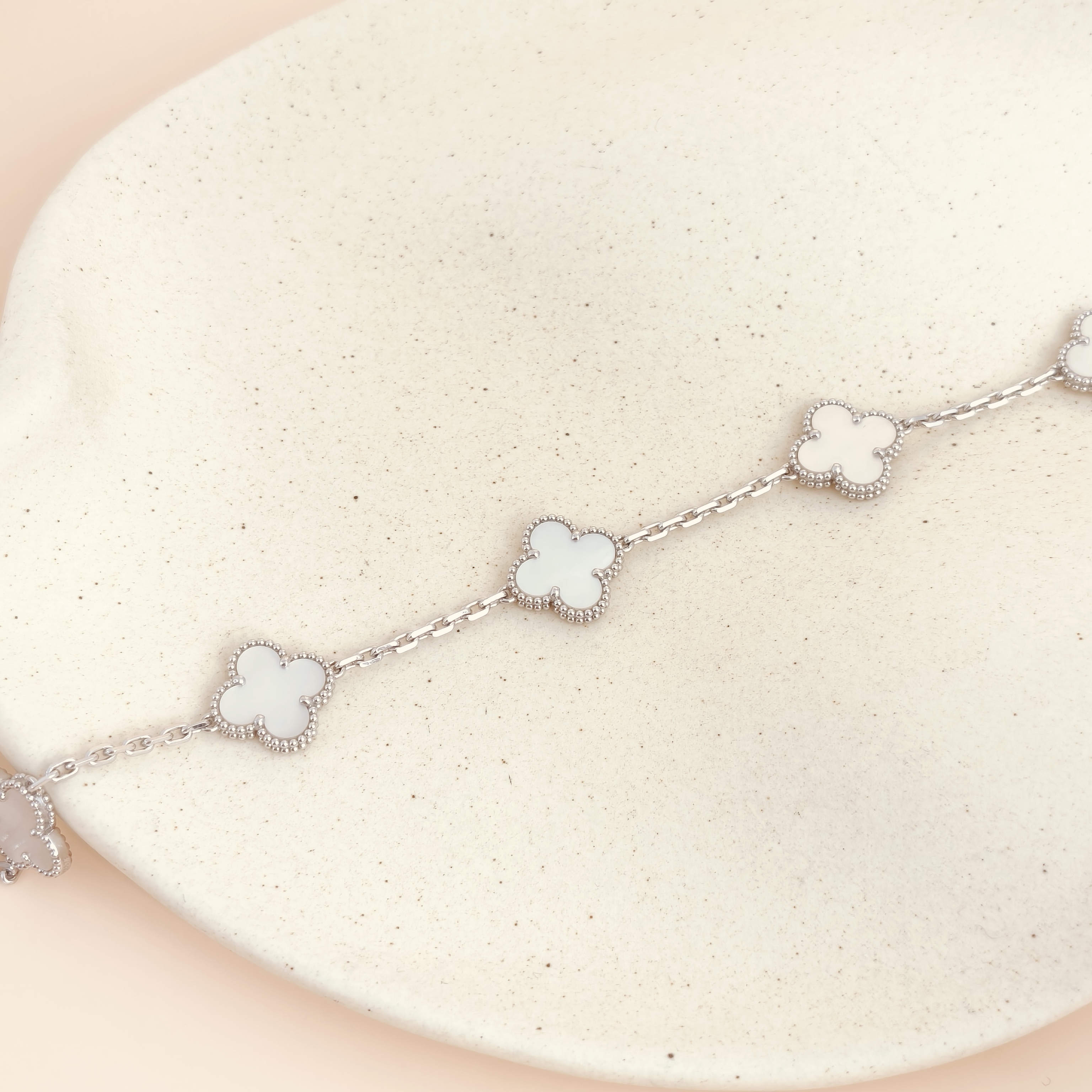 Van Cleef & Arpels Bracelet Alhambra Alhambra Collection Five-Motif Bracelet Pearl · White Mother-of-Pearl Pearl 18KW hite Gold Vintage Small1.5 ×… — cover view 9 of 9