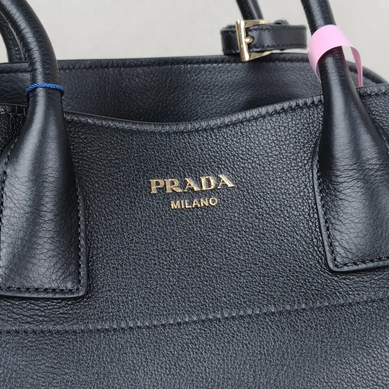 PRADA Tote Bag Black Calfskin One Size 32 × 15 × 22 cm — detail view 8 of 11