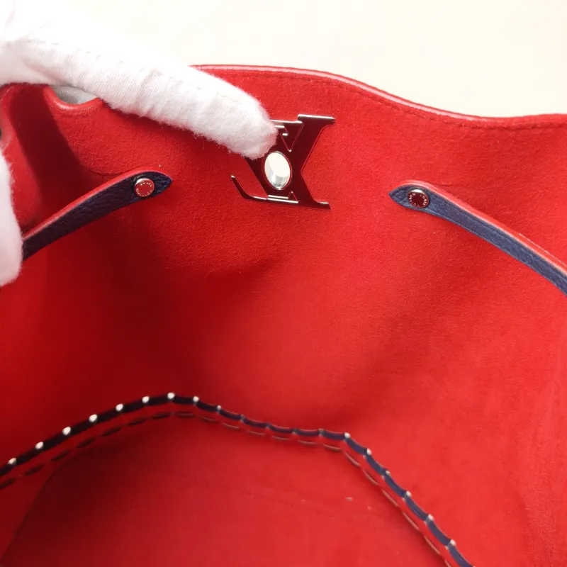 Louis Vuitton Shoulder Bag lockme Shoulder Bag Blue Red Calfskin One Size 25 × 15 × 27 cm — detail view 8 of 13