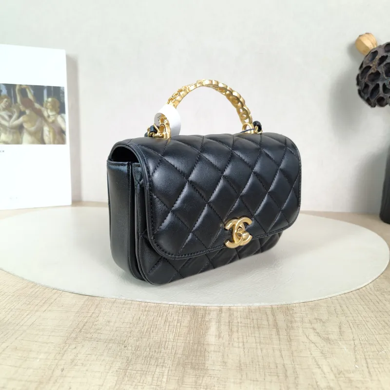 Chanel Crossbody Bag 24s Black Lambskin One Size 18 × 6 × 13 cm — cover view 2 of 6