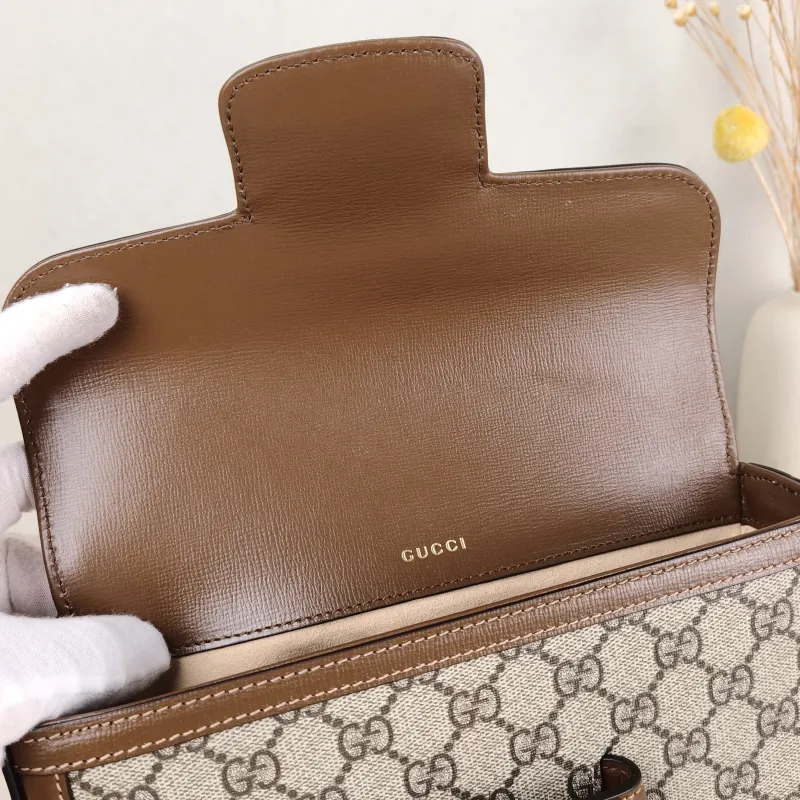GUCCI Shoulder Bag Horsebit 1955 Horsebit Small Monogram · Shoulder Strap PVC Small 24 × 5.5 × 13 cm — detail view 13 of 13