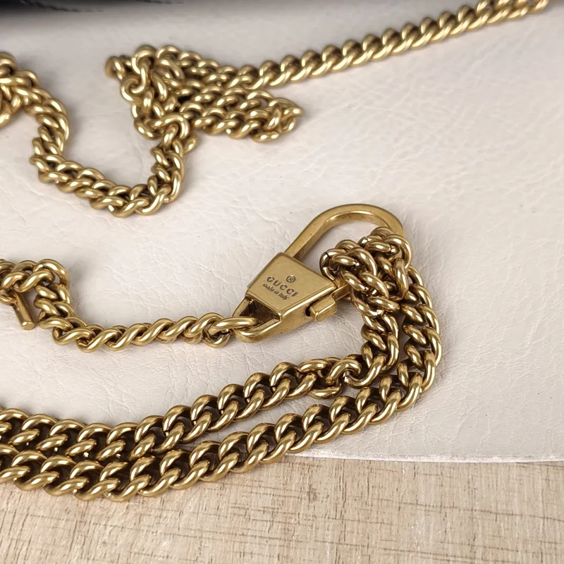 GUCCI Crossbody Bag GG Marmont Mini Marmont Mini Black with Gold-Tone Hardware Calfskinmini16.5 × 4.5 × 9.5 cm — detail view 9 of 13
