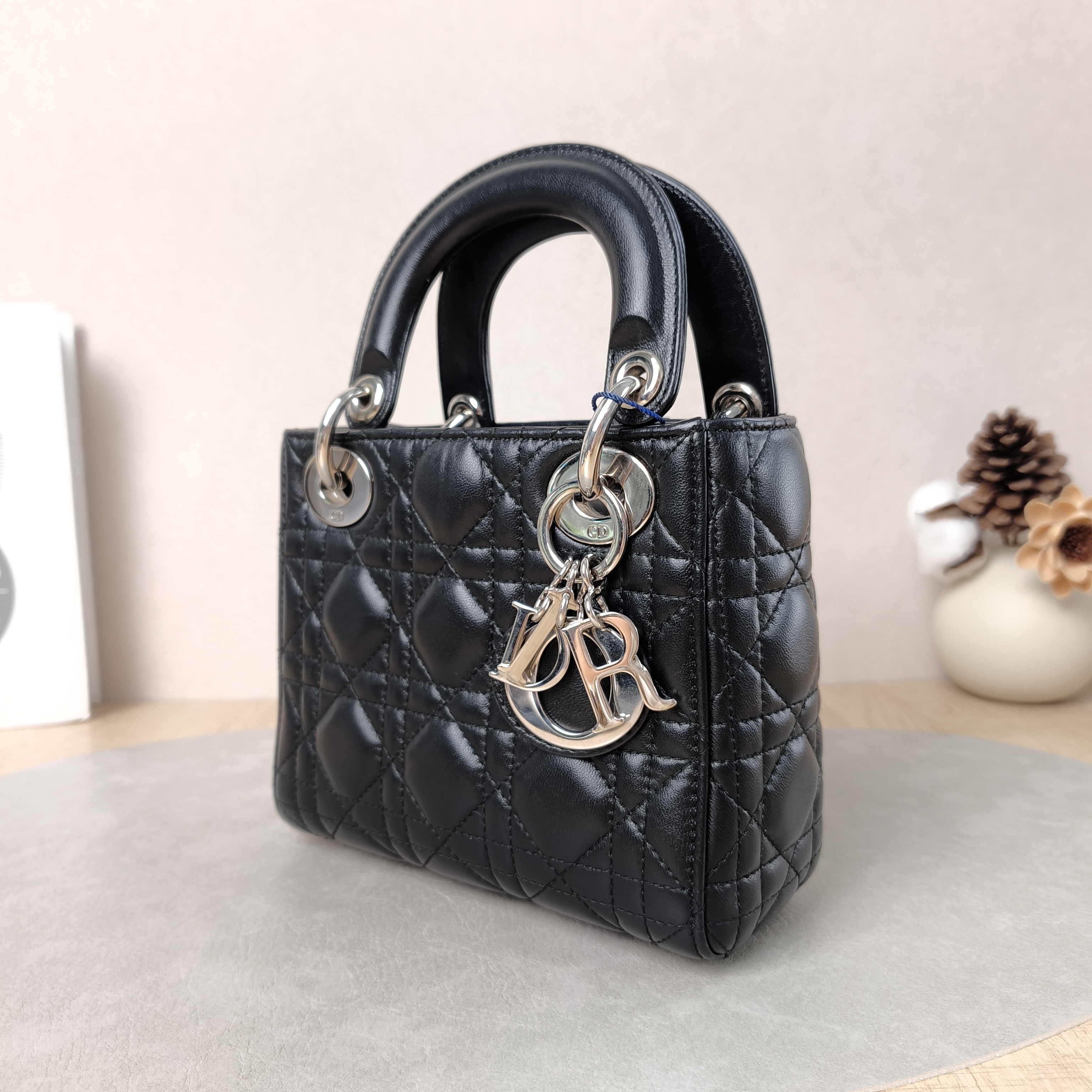 DIOR Crossbody Bag Lady Lady Dior Bag Black Lambskin mini17 × 7 × 15 cm — cover view 3 of 5