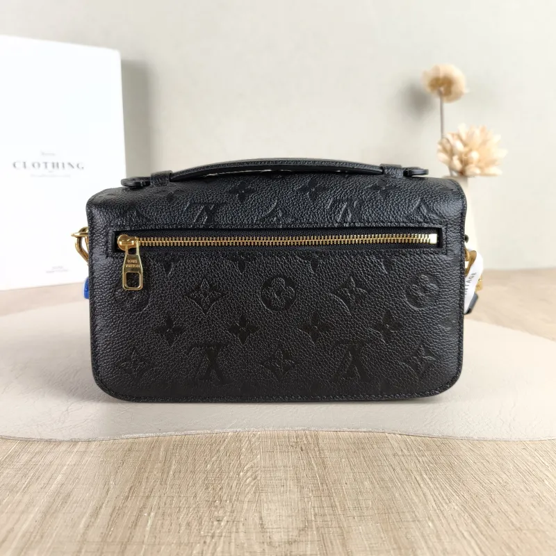 Louis Vuitton Crossbody Bag Pochette Métis East West Black Empreinte Embossed Calfskin Small 21.5 × 6 × 13.5 cm — cover view 4 of 5