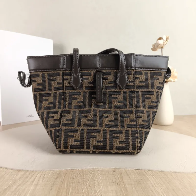 FENDI Top Handle Bag origami Shoulder Bag Monogram Canvas Mini 15 × 15 × 18.5 cm — cover view 2 of 5