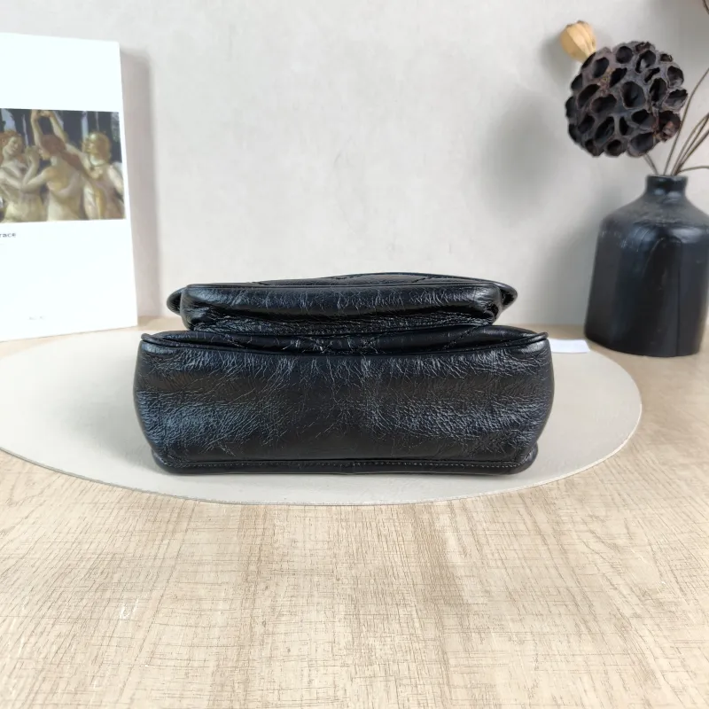 SAINT LAURENT Crossbody Bag Niki Black Waxed Leather Calfskin Small 21 × 7.5 × 16 cm — cover view 2 of 5
