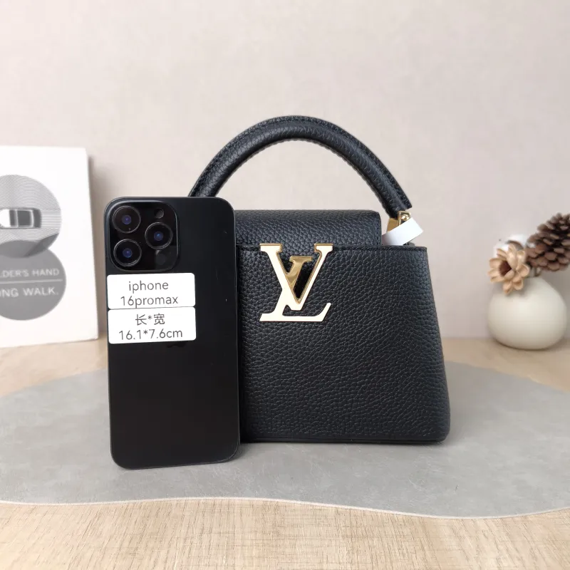 Louis Vuitton Shoulder Bag Capucines Black Pink Calfskin Mini 21 × 8 × 14 cm — cover view 2 of 6