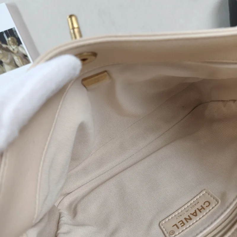 Chanel Shoulder Bag Supple Twins Hobo Beige Grained Calfskin Small 24.5 × 5 × 19 cm — detail view 8 of 13