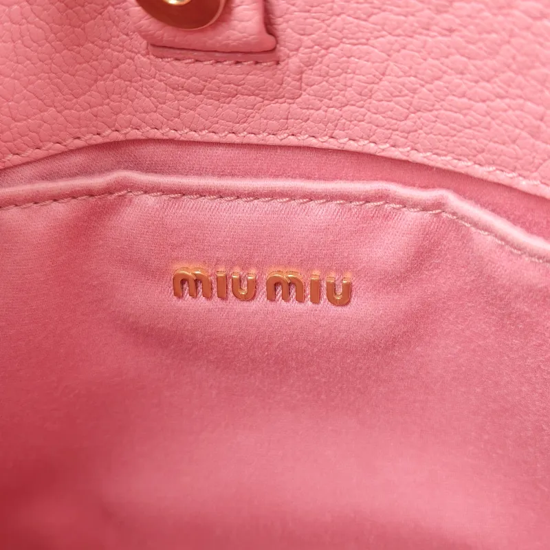 Miumiu Shoulder Bag Shoulder Bag Pink Calfskin 22 × 5 × 17 cm — detail view 8 of 9