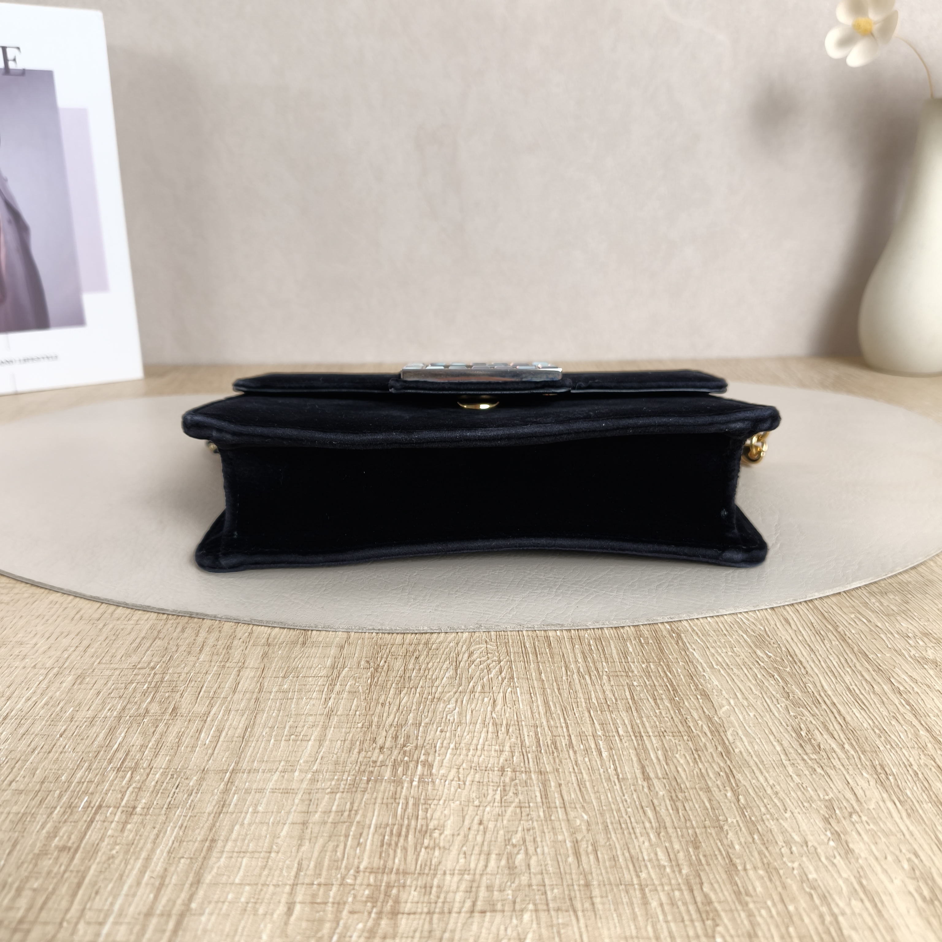 GUCCI Crossbody Bag Crossbody Bag Black Velvet One Size20 × 5 × 13 cm — cover view 5 of 10