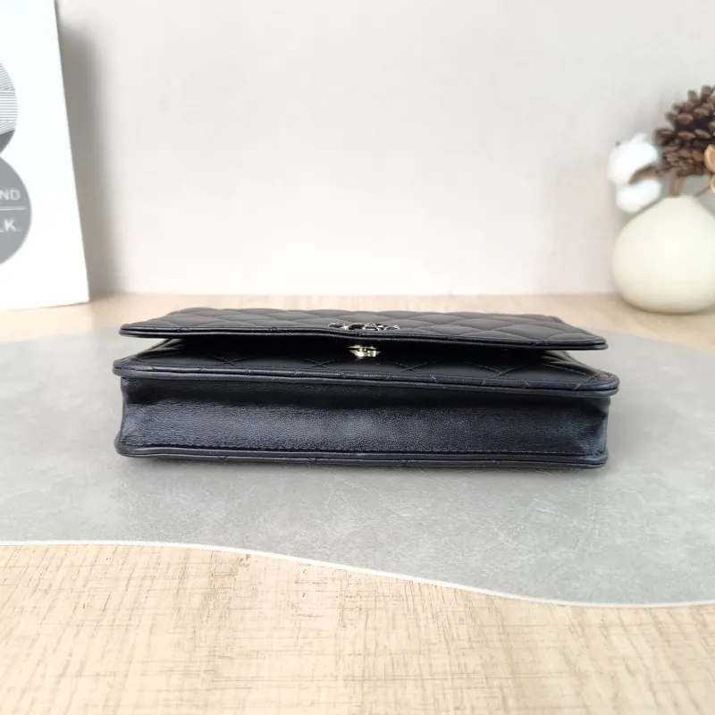 Chanel Crossbody Bag CF WOC Black Lambskin Mini 19.2 × 3.5 × 12.3 cm — cover view 5 of 5