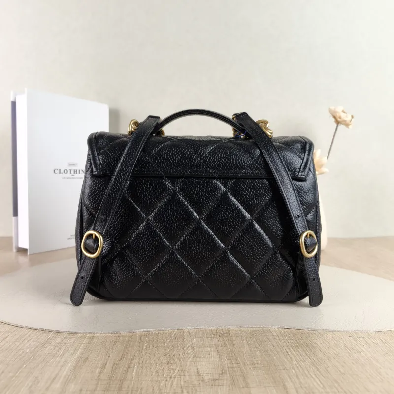 Chanel Backpack Backpack Black Grained Calfskin 24 × 6 × 17 cm — cover view 4 of 5