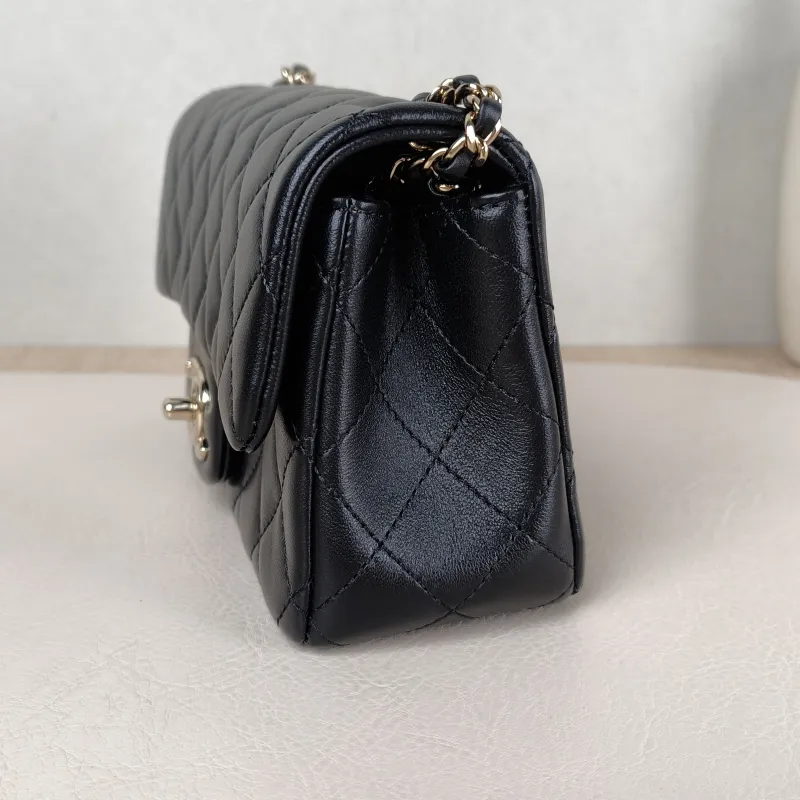 Chanel Crossbody Bag Classic Flap Large Mini CF Mini C Black SL ambskin mini 20 × 6 × 12 cm — detail view 10 of 15
