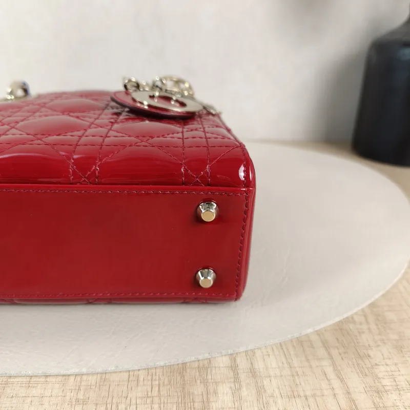 DIOR Crossbody Bag Lady Lady Dior Bag Red Patent Leathermini17 × 7 × 15 cm — detail view 8 of 13