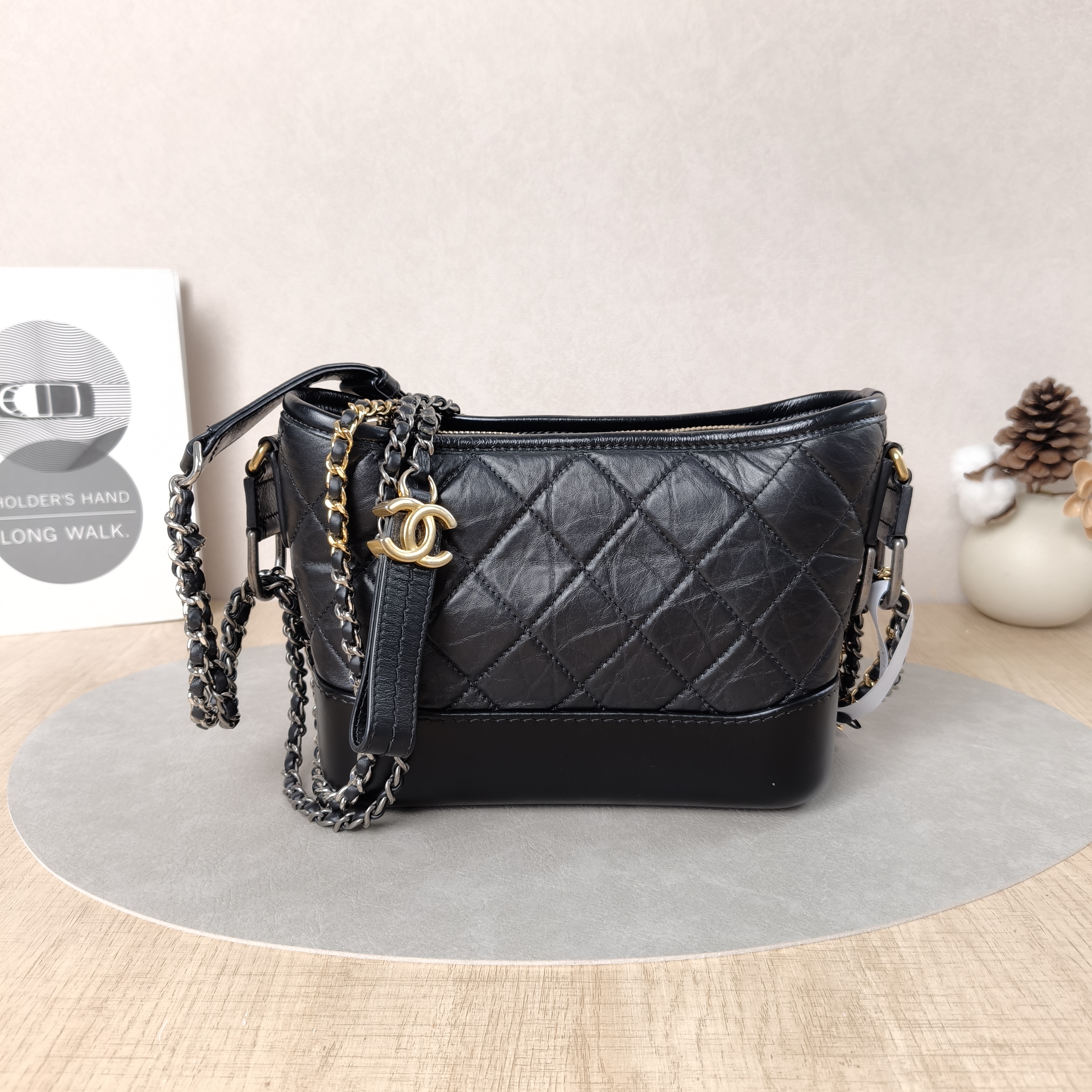 Chanel Crossbody Bag Gabrielle Gabrielle Bag Black CC alfskin Small20 × 8 × 15 cm