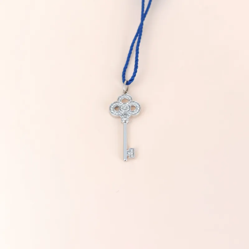 Tiffany&Co. Necklace Keys Collection Necklace Pendant White Gold Diamond18KW hite Gold One Size 2.6cm Pendant