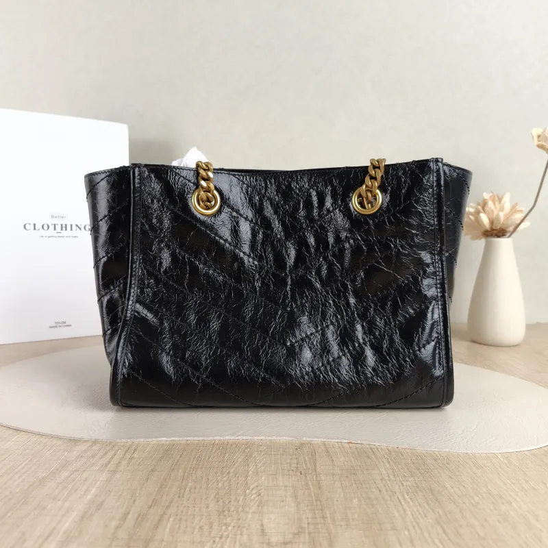 SAINT LAURENT Shoulder Bag Niki Shopping Tote Black Calfskin Small 25 × 10 × 19 cm — cover view 2 of 5