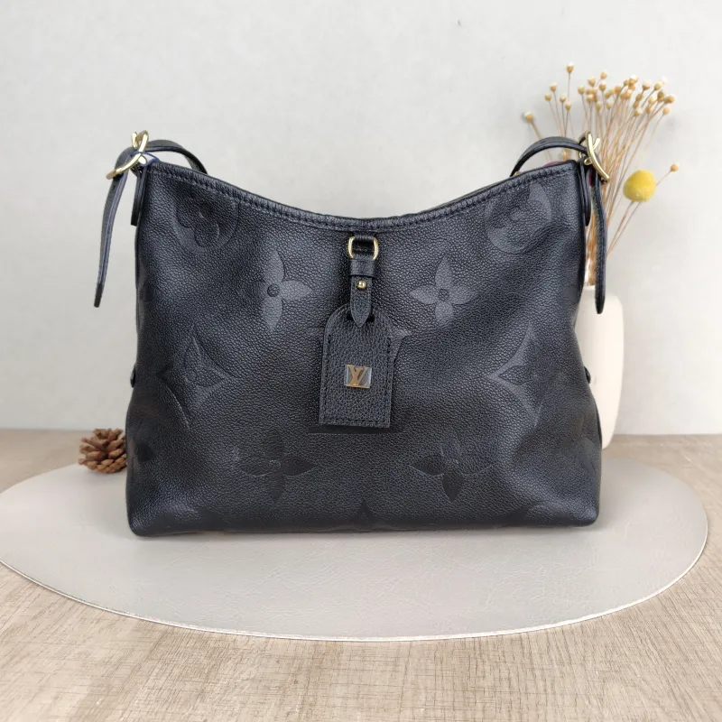 Louis Vuitton Crossbody Bag Carryall Black Calfskin Small29.5 × 12 × 24 cm