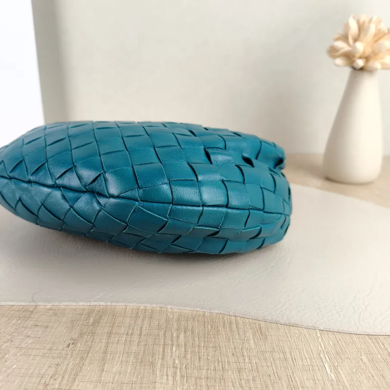 Bottega Veneta Top Handle Bag Jodie Blue Lambskin Mini 28 × 8 × 23 cm — detail view 7 of 9