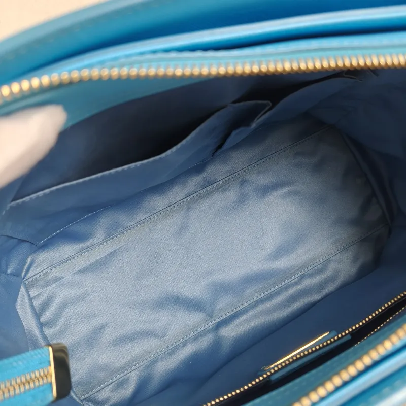 FERRAGAMO Top Handle Bag Tote Bag Blue Calfskin 27 × 14 × 21 cm — detail view 10 of 11