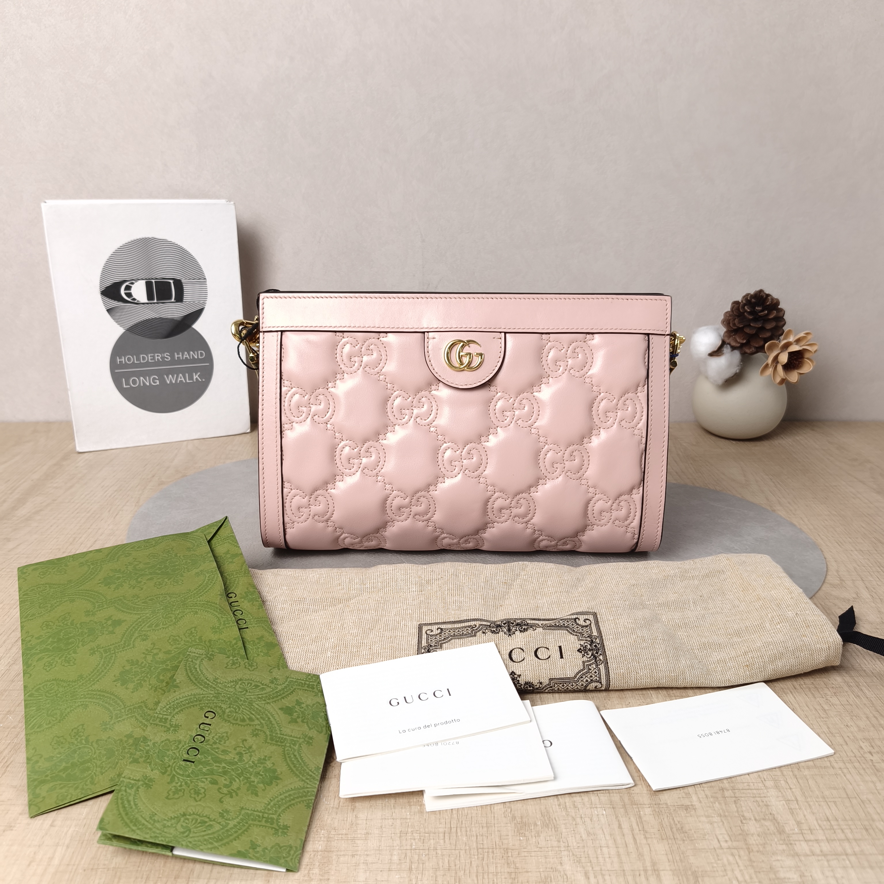 GUCCI Crossbody Bag GG matelasse Pink Lambskin Small26 × 8 × 17.5 cm — cover view 5 of 6