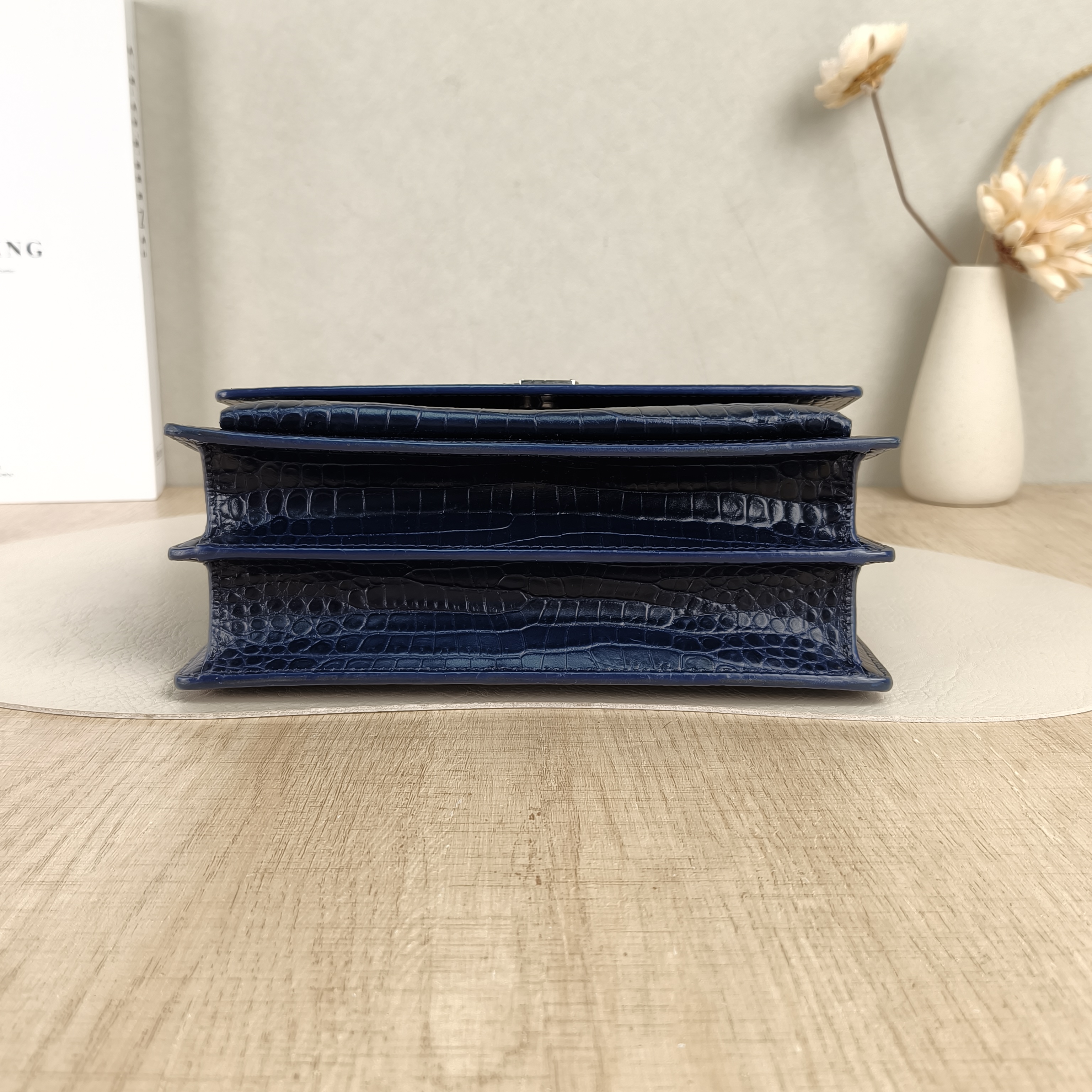 SAINT LAURENT Crossbody Bag SUNSET Blue Calfskin Medium22 × 6.5 × 16 cm — cover view 3 of 5