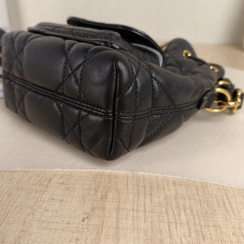 DIOR Crossbody Bag Caro Bucket Bag Black Lambskinmini14 × 7 × 15 cm — detail view 1 of 12