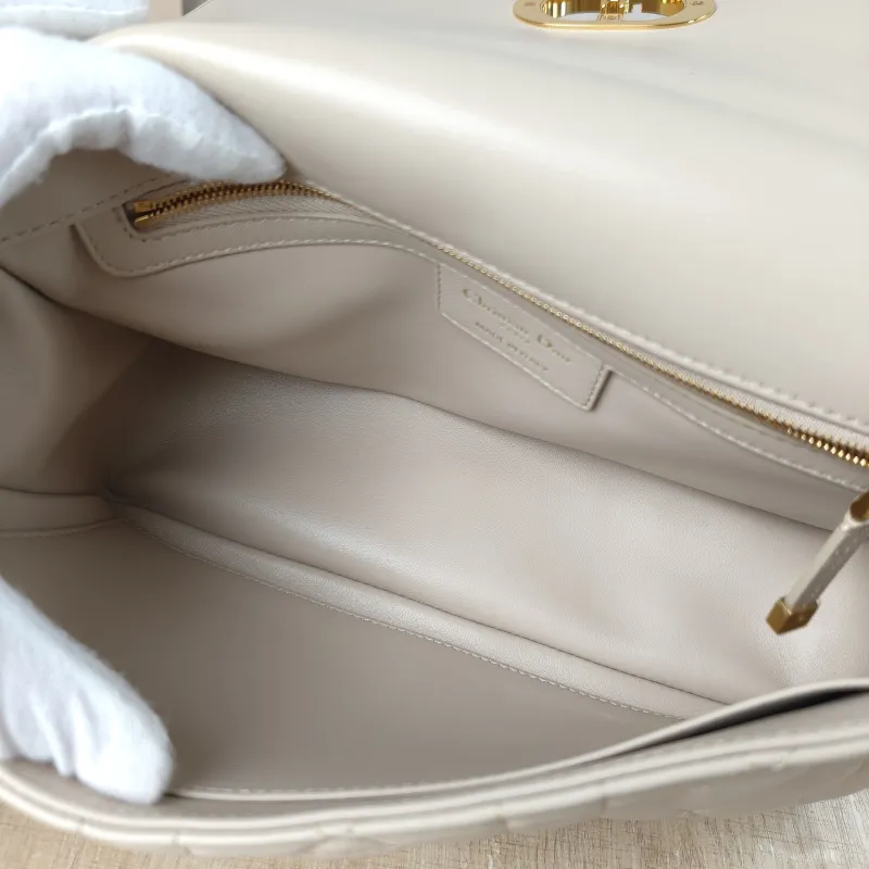DIOR Crossbody Bag Caro Chain Bag Taupe Lambskin Medium 25.5 × 9 × 15.5 cm — detail view 13 of 13