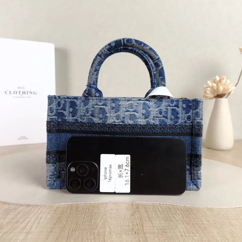 DIOR Top Handle Bag Book Tote Shoulder Strap Edition Blue Mini 21.5 × 7.5 × 13 cm — cover view 5 of 5