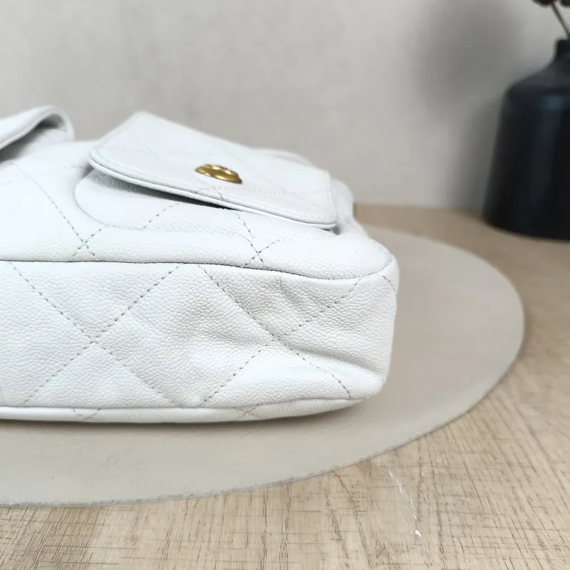 Chanel Shoulder Bag supple twins White Grained Calfskin Small24.5 × 5 × 19 cm — detail view 7 of 15