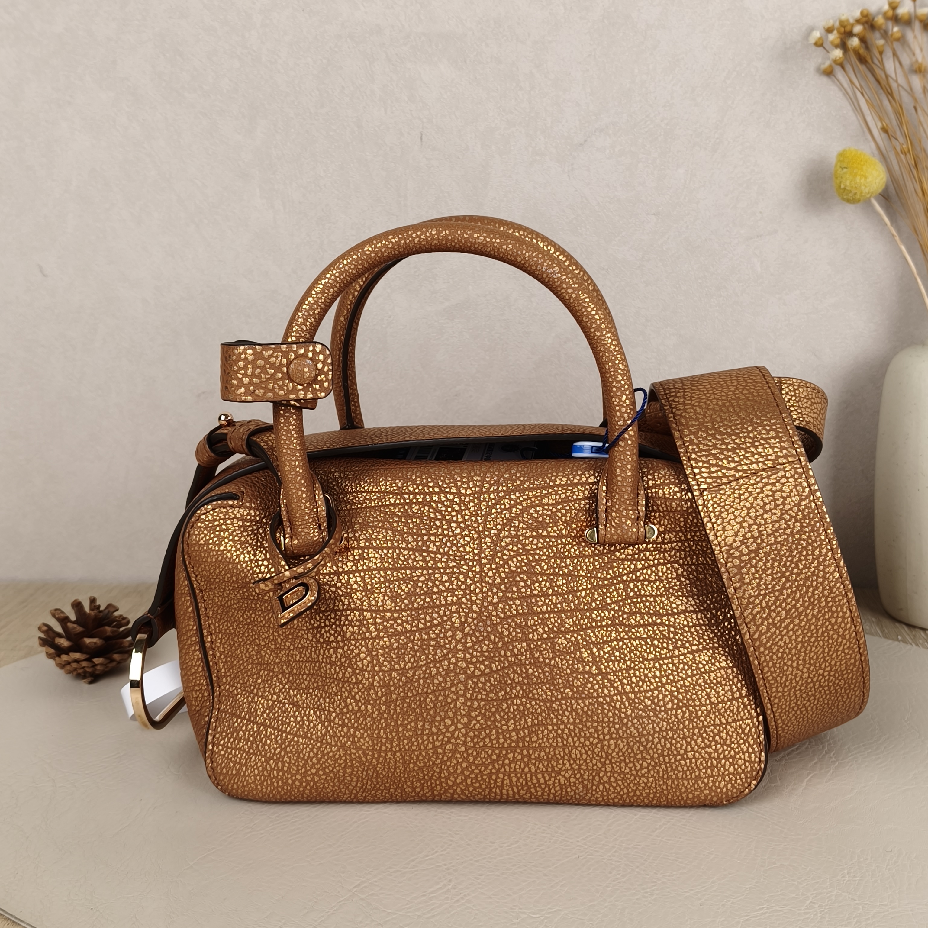 DELVAUX Top Handle Bag Cool Box Box Shoulder Bag Gold Calfskin One Size21 × 11 × 13 cm