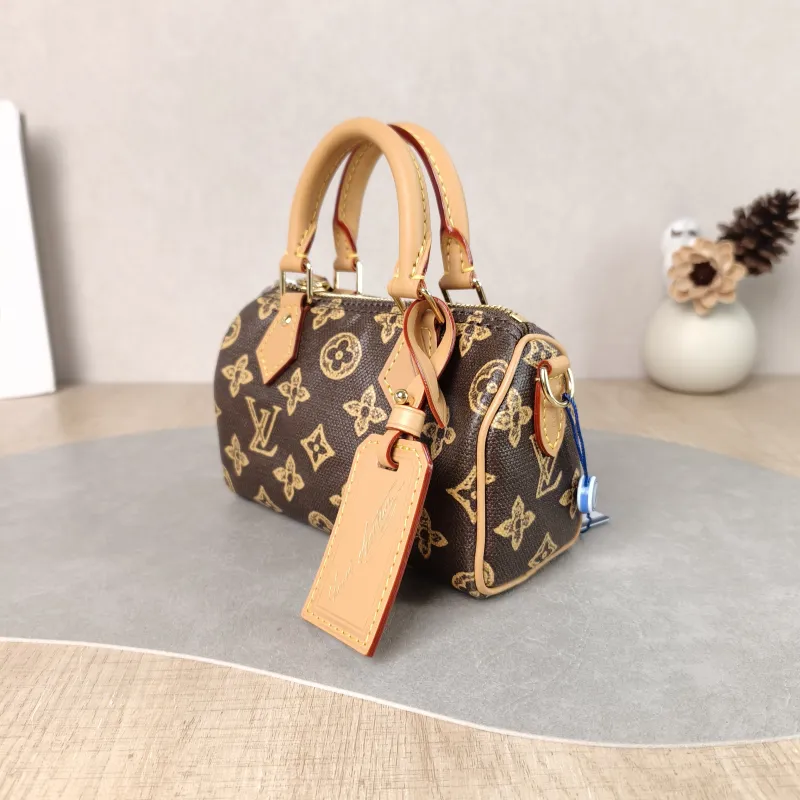 Louis Vuitton Crossbody Bag Speedy Nano Brown PVC nano 16 × 7.5 × 10 cm — cover view 3 of 6
