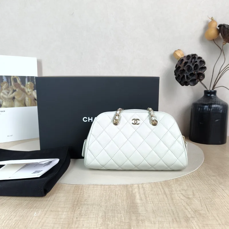 Chanel Crossbody Bag 26p Dome Bag Grey Grained Calfskin One Size 20 × 4.5 × 11 cm — cover view 3 of 6