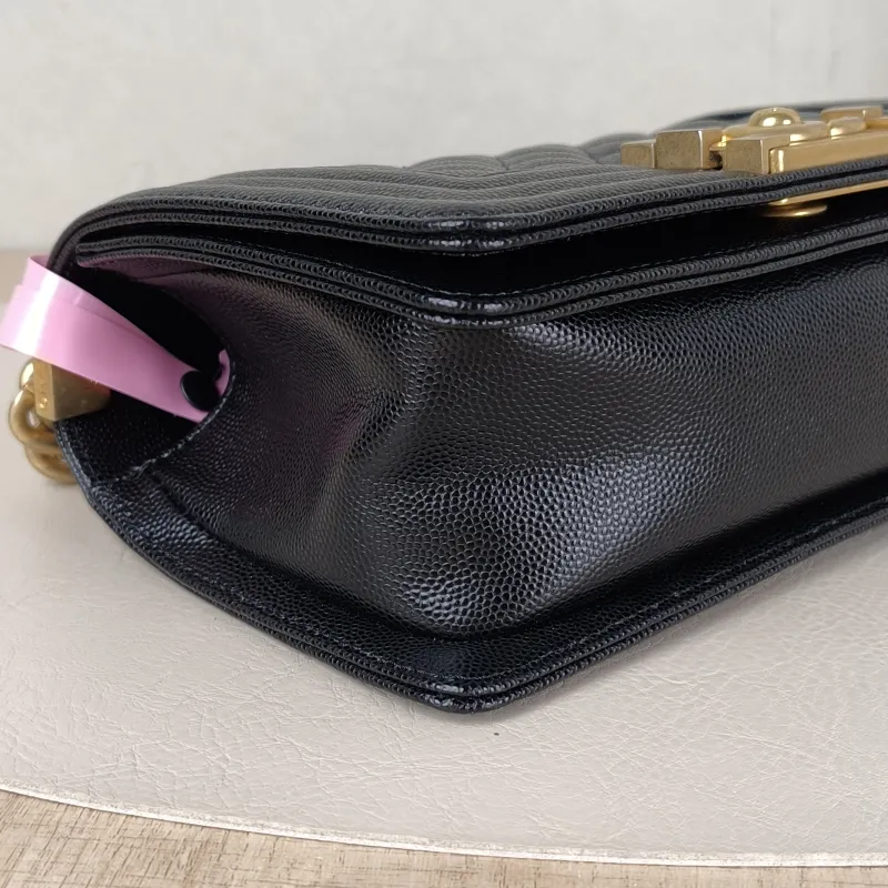 Chanel Crossbody Bag Le Boy​Black Grained Calfskin Small20.5 × 8.5 × 12 cm — detail view 14 of 15