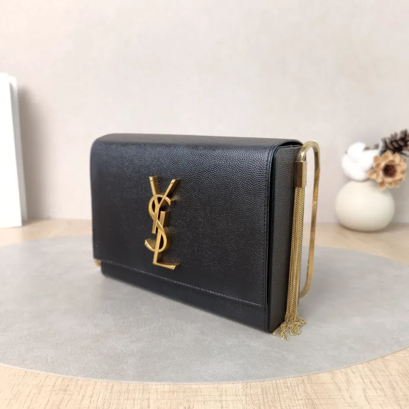 SAINT LAURENT Crossbody Bag KATE Box Chain Bag Black Calfskin One Size18 × 5.5 × 14 cm — cover view 3 of 6
