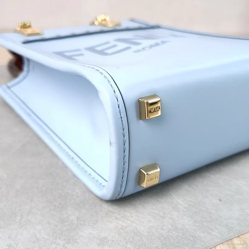 FENDI Crossbody Bag sunshine Blue Calfskin Mini 13 × 6.5 × 18 cm — detail view 5 of 11