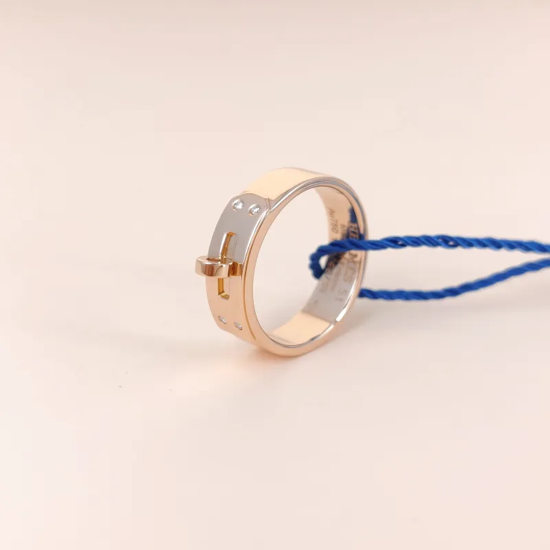 Hermès Ring Kelly Ring Rose Gold Diamond18KR ose Gold Small 51 — cover view 3 of 6