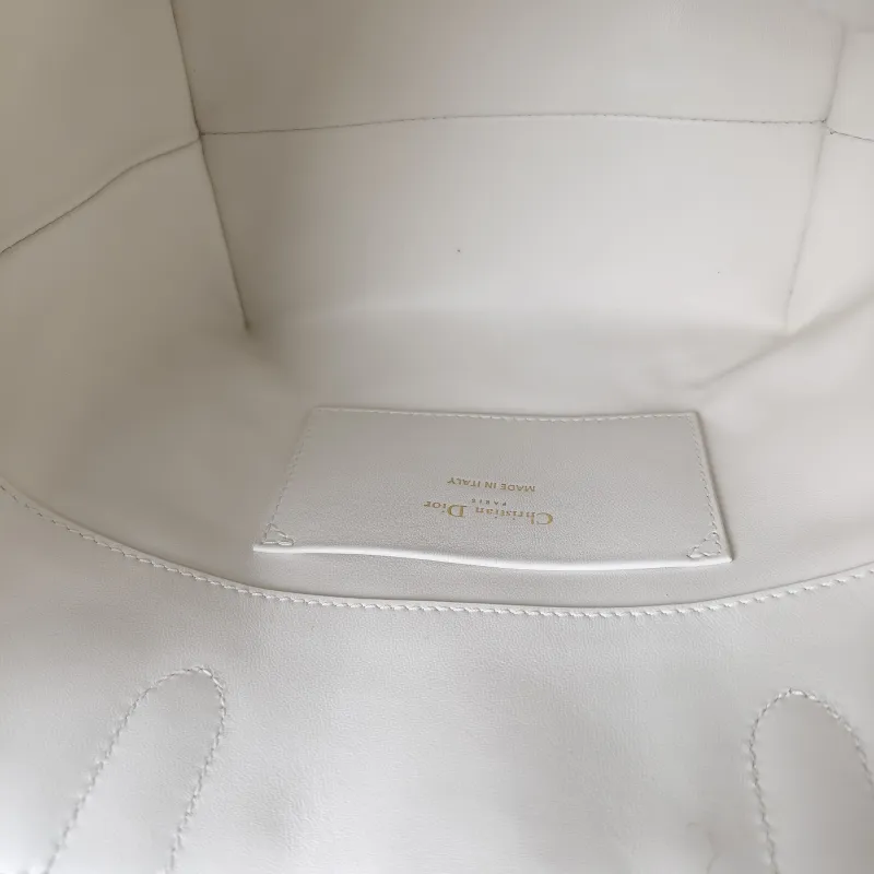 DIOR Top Handle Bag TOUJOURS Edition White Calfskin Small 18.5 × 12 × 18.5 cm — detail view 6 of 14