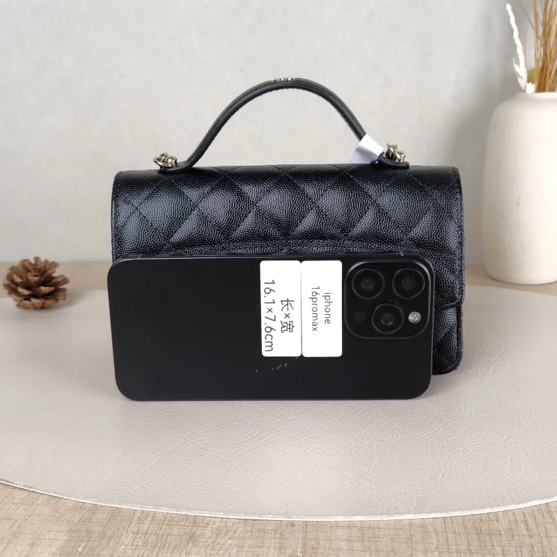 Chanel Crossbody Bag Black Grained Calfskin One Size19 × 7 × 11.5 cm — cover view 6 of 6