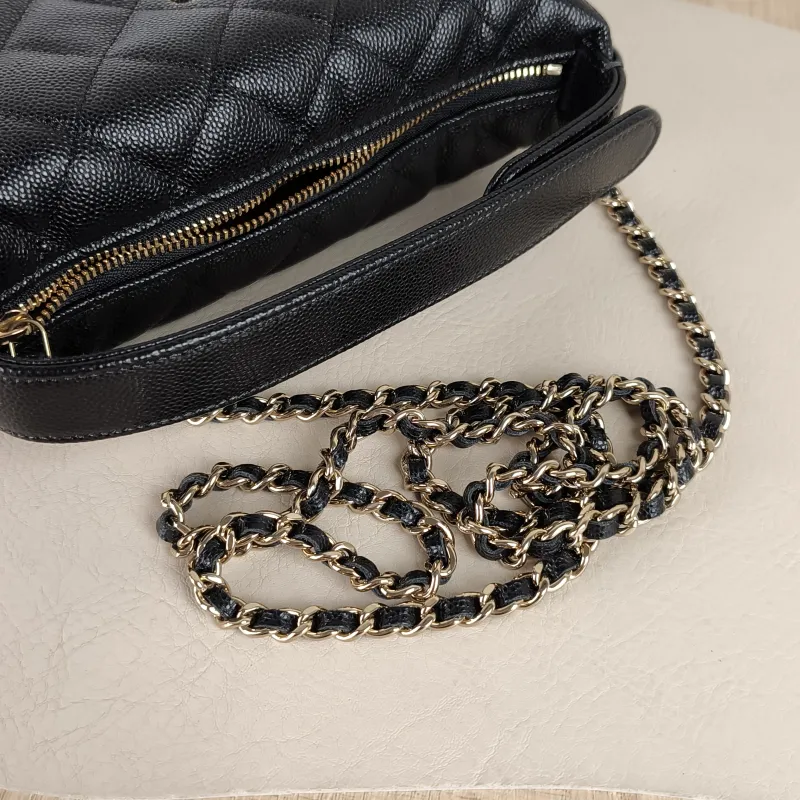 Chanel Crossbody Bag Crossbody Bag Black Grained Calfskin One Size16 × 6 × 13 cm — detail view 11 of 11