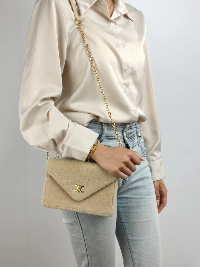 CELINE Crossbody Bag Crossbody Bag Wool One Size 20 × 5 × 13 cm — on-model view 2 of 2