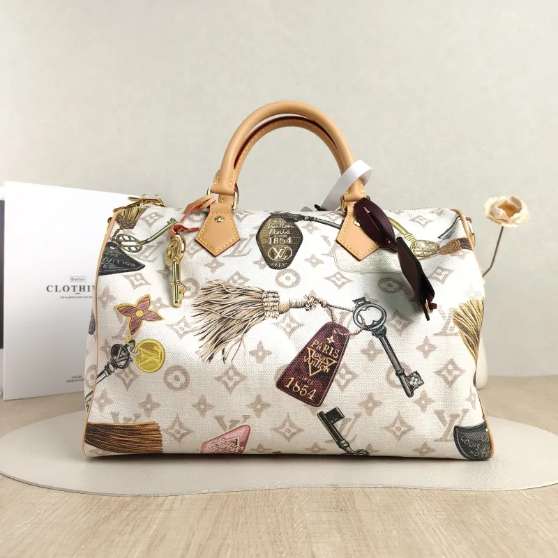 Louis Vuitton Top Handle Bag Speedy Soft 30 PVC One Size30 × 17 × 21 cm