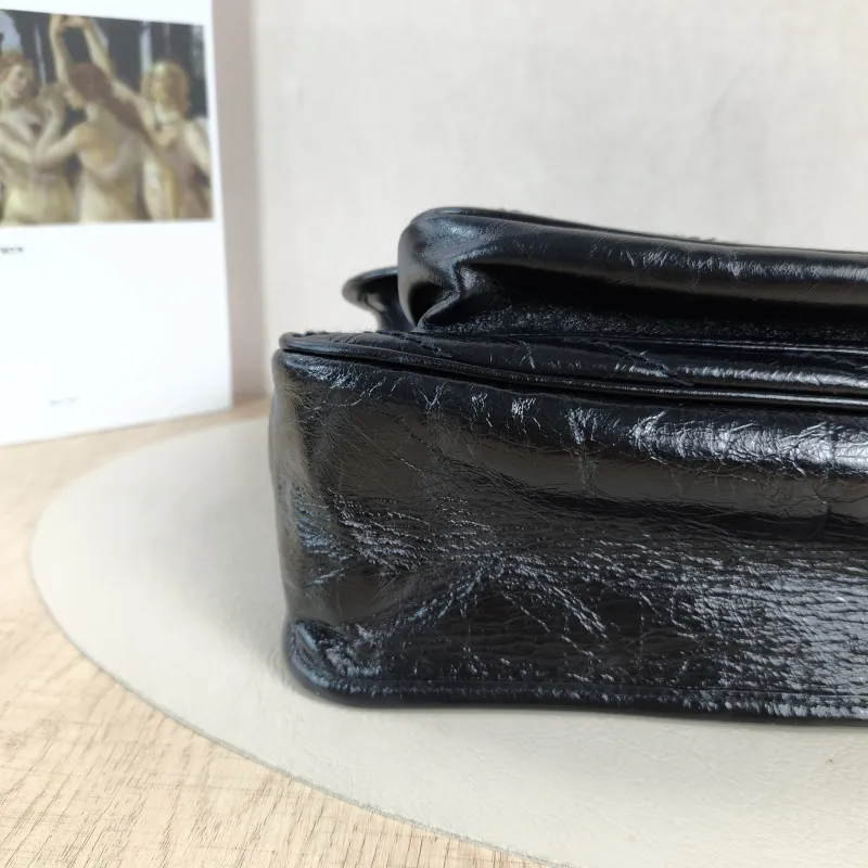 SAINT LAURENT Crossbody Bag Niki Black Waxed Leather Calfskin Medium28 × 8.5 × 20 cm — detail view 7 of 13