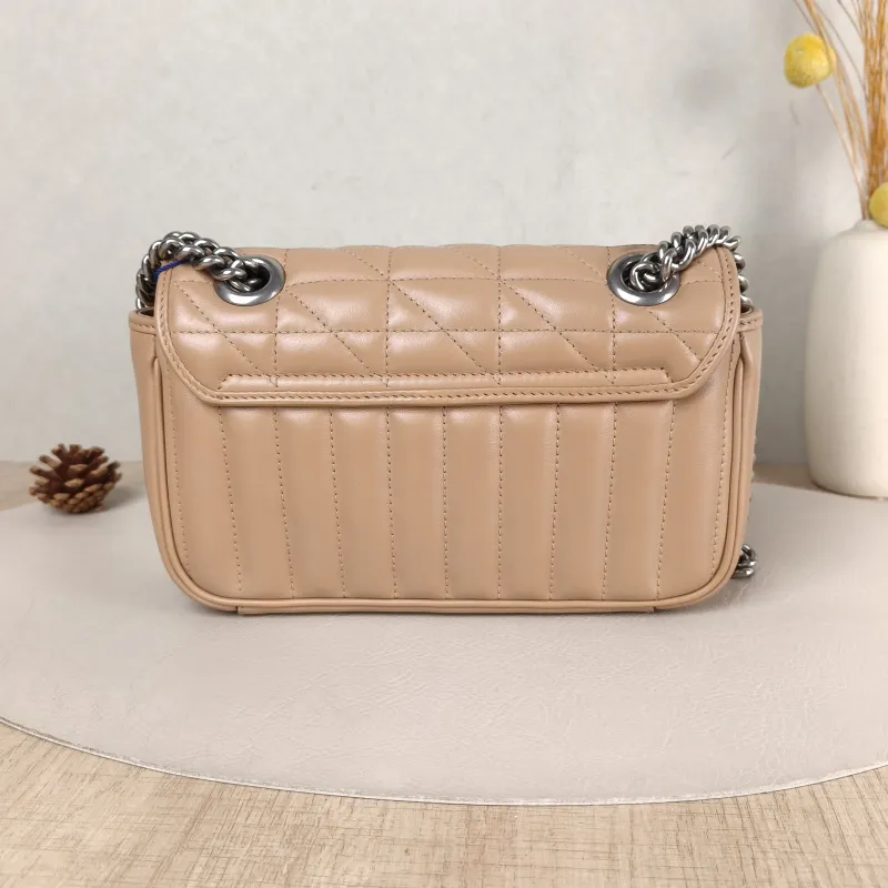 GUCCI Crossbody Bag GG Marmont Small Marmont 22 Taupe Calfskin Small 22 × 6 × 13 cm — cover view 3 of 5