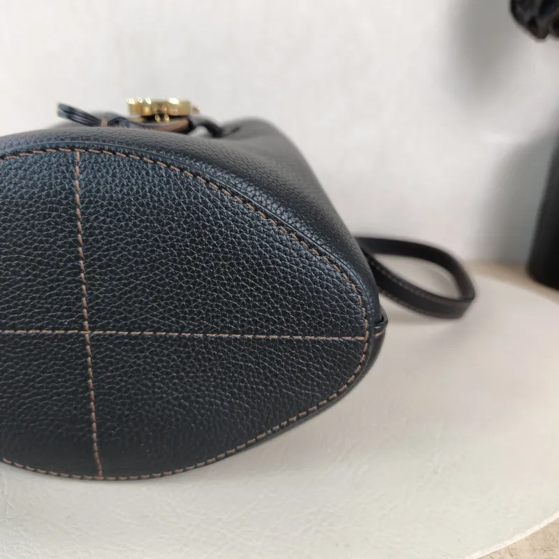 BURBERRY Crossbody Bag Bucket Bag Black Calfskin One Size 17 × 11 × 17 cm — detail view 7 of 10