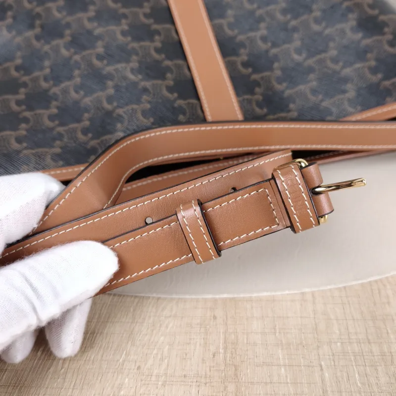 CELINE Crossbody Bag Triomphe Bucket Bag Monogram PVC Medium 24 × 18 × 27 cm — detail view 2 of 10