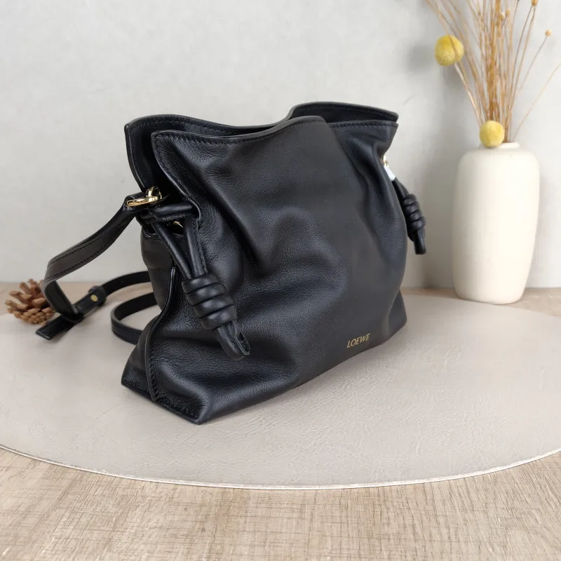 LOEWE Crossbody Bag Flamenco Black Calfskin Mini 24 × 9 × 18 cm — cover view 5 of 5