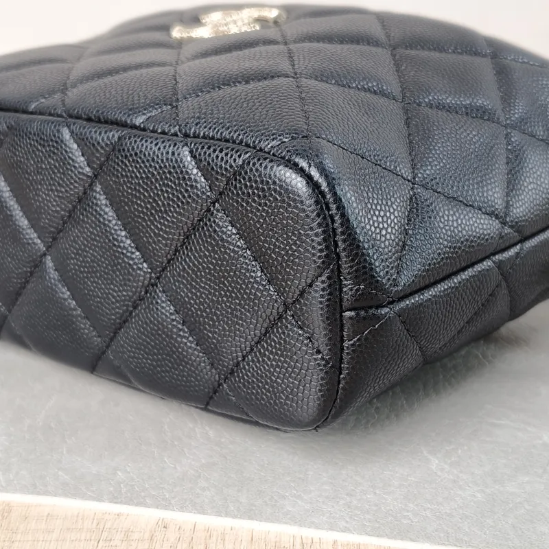 Chanel Crossbody Bag Gold-Tone Hardware Black Grained Calfskin 15.5 × 6 × 12.5 cm — detail view 9 of 12